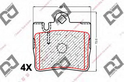 DJ PARTS bp1965 -  Комплект тормозных колодок, дисковый тормоз
